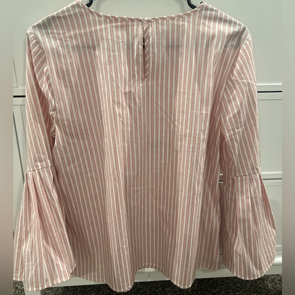 Brooks brother’s red fleece striped blouse with flare sleeves. Size 8 - Picture 2 of 5